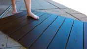 32 in x 42 in Thermo-Treated Wood RV Wood Rugs Camping Pads RV Mats, Brown