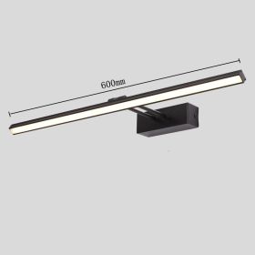 LED Bathroom Bathroom Mirror Headlight (Option: Black 600mm 12W-Neutral light)