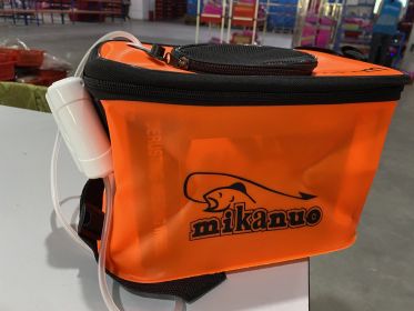 EVA Portable Fishing Bag Folding Thicken Live Fishing Box Tank Bucket Camping Fishing Tackle Fishbox Storage Bag (Option: Orange Oxygen Pump-45cm)